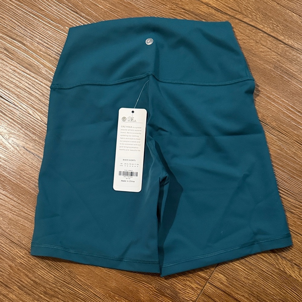 CRZ YOGA High-Rise Bike Shorts – Teal Green
